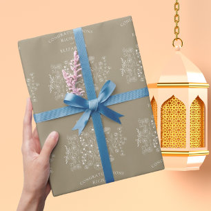 Boho Wilde Bloem Moderne Waterverf Trouwfeest Cadeaupapier
