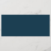 Boho wilde bloem navyblauwe trouwdag menu (Achterkant)