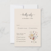 Boho Wilde Bloem Oudvintage RSVP Kaartje (Voorkant)