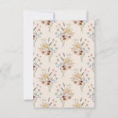 Boho Wilde Bloem Oudvintage RSVP Kaartje (Achterkant)