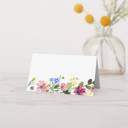 Boho Wilde Bloem Place Card Plaatskaartje (Voorkant)