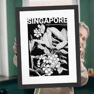 Boho Wilde Bloem Roze Bloem Illustratie Poster