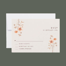 Boho Wilde Bloem Rustieke Buiten Huwelijk RSVP Kaartje