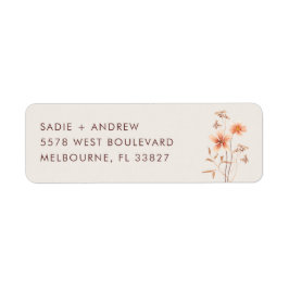Boho Wilde Bloem Rustieke Trouw Retouradres Etiket