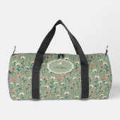 Boho Wilde Bloem Sage Groen Monogram Plunjezak (Achterkant)