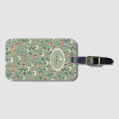 Boho Wilde Bloem Sage Groene Monogram Bagagelabel (Voorkant (horizontaal))