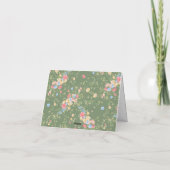 Boho Wilde Bloem Sage Groene Trouw Bedankkaart (Achterkant)