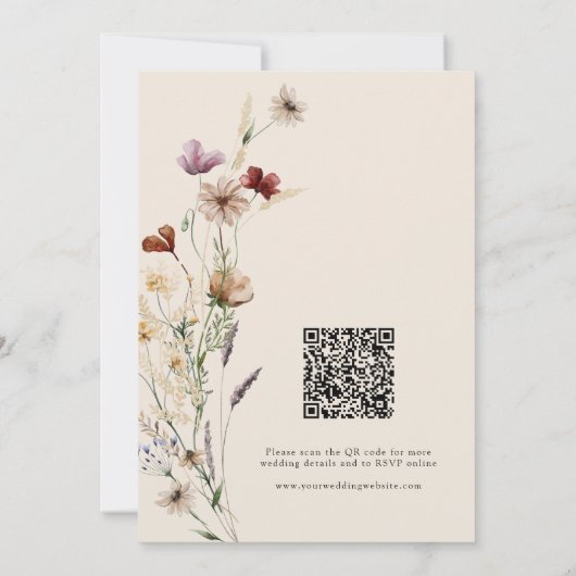 Boho Wilde Bloem Save The Date (Achterkant)