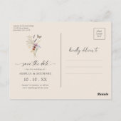 Boho Wilde Bloem Save The Date Briefkaart (Achterkant)