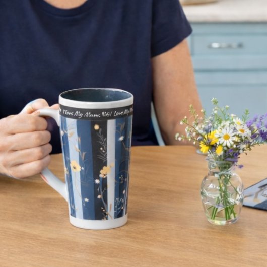 Boho Wilde Bloem Streep Modern Liefde Mijn Moeder Latte Mok