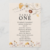 Boho Wilde Bloem Tafel Zitplaatsen Chard Kaarten (Voorkant)