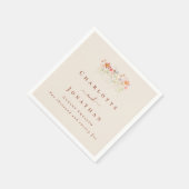 Boho Wilde Bloem Tan Beige Terracotta Bruiloft Servet (Hoek)
