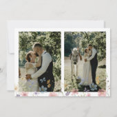 Boho wilde bloem trouwfoto bedankkaart (Achterkant)