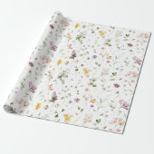 Boho Wilde Bloem Tuin Bloemmotief Cadeaupapier (Uitgerold)