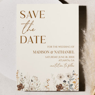 Boho Wilde Bloem Tuin Bruiloft Save The Date