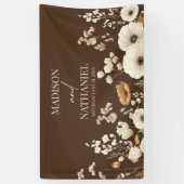 Boho Wilde Bloem Tuin Bruiloft Spandoek (Verticaal)