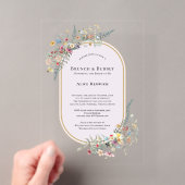 Boho Wilde Bloem Varens Lavendel Bruids Brunch Acryl Uitnodigingen (Insitu (Draagbaar))