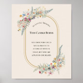 Boho Wilde Bloem Varentje Bruiloft Deze Kaars Bran Poster (Voorkant)