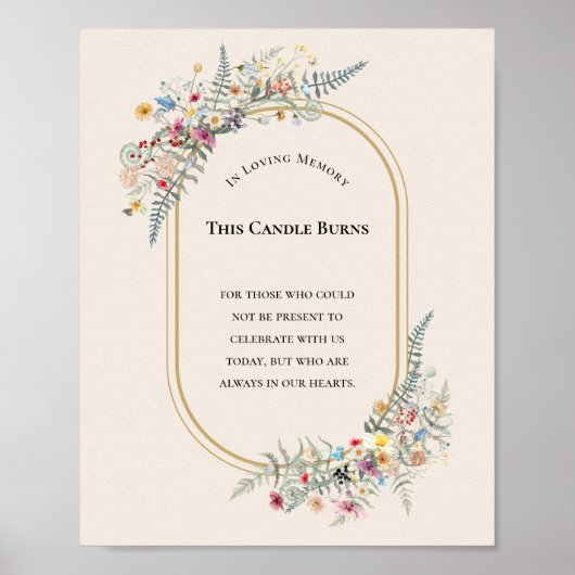 Boho Wilde Bloem Varentrouwingskaars Deze Kaars Br Poster (Voorkant)