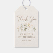 Boho Wilde Bloem Verjaardagsfeestje Cadeaulabel (Voorkant)