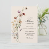 Boho Wilde Bloem Verjaardagsuitnodiging Kaart (Staand voorkant)