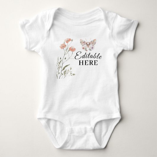 Boho Wilde Bloem Vlinder Bloemstuk Romper (Voorkant)