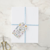 Boho Wilde Bloem & Vlinder Bruidsdouche Cadeaulabel (Met Touw)