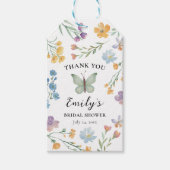 Boho Wilde Bloem & Vlinder Bruidsdouche Cadeaulabel (Voorkant)