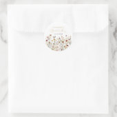 Boho Wilde Bloem Vlinder Weide Bruidsdouche Ronde Sticker (Tas)