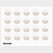 Boho Wilde Bloem Vlinder Weide Bruiloftsfeest Ronde Sticker (Vel)
