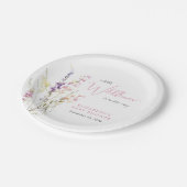 Boho Wilde Bloem Waterverf Baby Shower Papieren Bordje (Gekanteld)