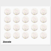 Boho wilde bloem waterverf baby shower ronde sticker (Vel)