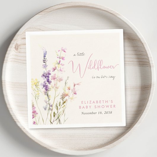 Boho wilde bloem waterverf baby shower servetten