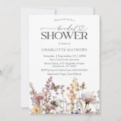 Boho Wilde Bloem Waterverf Bloem Bruiloft Borrel Kaart (Voorkant)