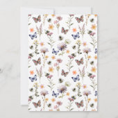 Boho Wilde Bloem Waterverf Bloem Bruiloft Borrel Kaart (Achterkant)