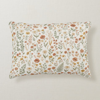 Boho-wilde-bloem-waterverf-bloem-terracotta accent kussen