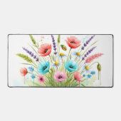 Boho Wilde Bloem Waterverf Bloemenschilderij Drip Bureaumat (Voorkant)