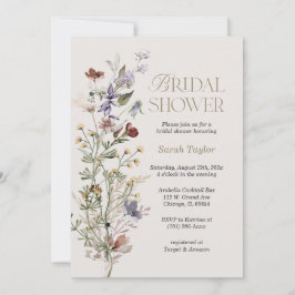 Boho Wilde Bloem Waterverf Bruidsdouche Kaart