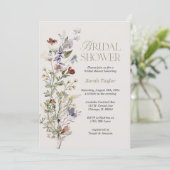Boho Wilde Bloem Waterverf Bruidsdouche Kaart (Staand voorkant)