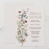 Boho Wilde Bloem Waterverf Bruidsdouche Kaart (Voorkant / Achterkant)