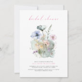 Boho Wilde Bloem Waterverf Bruidsfeest Kaart (Voorkant)