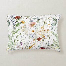 Boho Wilde Bloem Waterverf Lente Bloem Accent Kussen