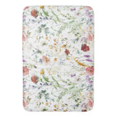 Boho Wilde Bloem Waterverf Lente Bloem Badmat (Voorkant Verticaal)