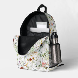 Boho Wilde Bloem Waterverf Lente Bloem Bedrukte Rugzak