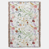 Boho Wilde Bloem Waterverf Lente Bloem Deken (Voorkant Verticaal)