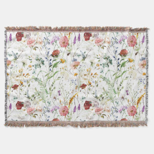 Boho Wilde Bloem Waterverf Lente Bloem Deken