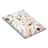 Boho Wilde Bloem Waterverf Lente Bloem Notitieboek (Rechterzijde)