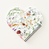 Boho Wilde Bloem Waterverf Lente Bloem Notitieboek (Achterkant)