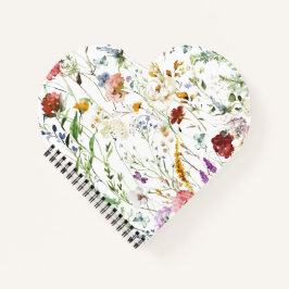 Boho Wilde Bloem Waterverf Lente Bloem Notitieboek