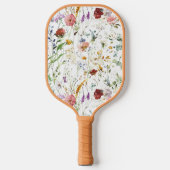 Boho Wilde Bloem Waterverf Lente Bloem Pickleball Paddle (Voorkant)